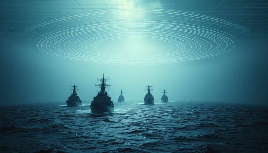 Hạm đội quân sự bị chặn lại trước vùng kiểm soát A2/AD với rào cản vô hình và tín hiệu radar