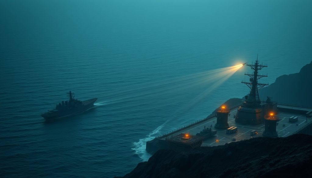 Hệ thống radar và tên lửa phòng thủ theo dõi lực lượng đối phương trong mô hình từ chối tiếp cận