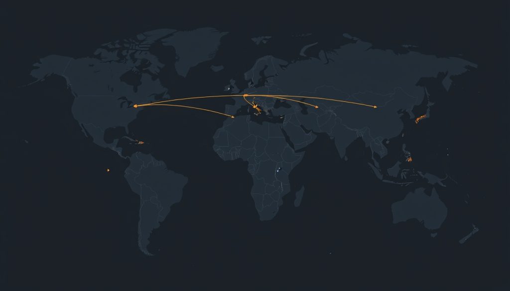 bản đồ địa chính trị thể hiện các vùng ảnh hưởng và cạnh tranh quyền lực toàn cầu