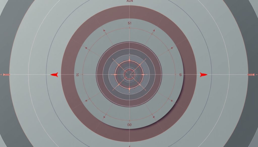 Minh họa các vòng tròn bán kính radar và tên lửa chồng lấn tạo thành vùng kiểm soát liên tục trên chiến trường