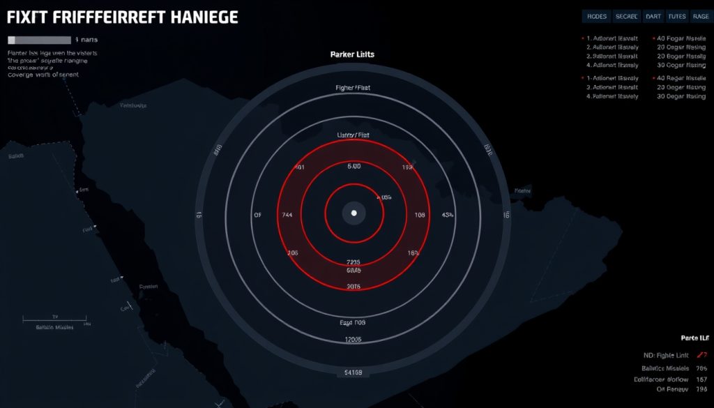 Sơ đồ bán kính tác chiến của tàu sân bay Mỹ trong khu vực Vịnh Ba Tư