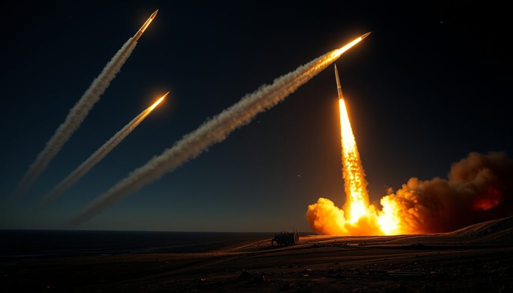 Hệ thống tên lửa bờ biển phóng đồng loạt trong đêm