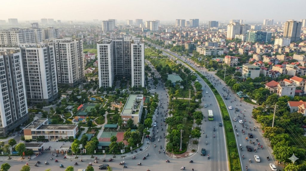 Hà Nội đang chảy về đâu khi các khu chung cư ngoại vi phát triển nhưng nơi ở và việc làm có thể phân bố khác nhau.